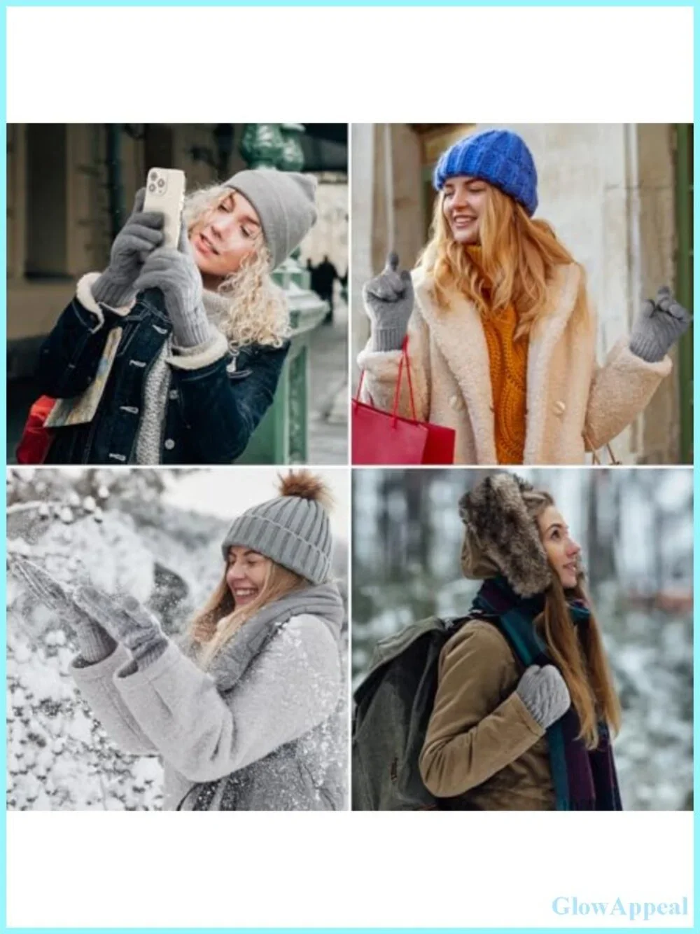 Touchscreen Fleece Lined Winter Gloves Women Thermal Knit Gloves